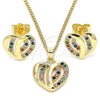 Juego de Arete y Dije de Adulto 10.94.0002.2 Oro Laminado, Pulido, Tono Dorado