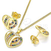 Juego de Arete y Dije de Adulto 10.94.0002.2 Oro Laminado, Pulido, Tono Dorado