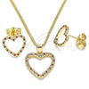 Juego de Arete y Dije de Adulto 10.94.0004.1 Oro Laminado, Pulido, Tono Dorado