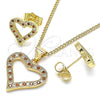 Juego de Arete y Dije de Adulto 10.156.0285.1 Oro Laminado, Pulido, Tono Dorado