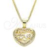 Collares con Dije 04.156.0350.20 Oro Laminado, Pulido, Tono Dorado (20 Inches Length)