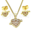 Juego de Arete y Dije de Adulto 10.156.0290.1 Oro Laminado, Pulido, Tono Dorado