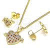Juego de Arete y Dije de Adulto 10.156.0290.1 Oro Laminado, Pulido, Tono Dorado