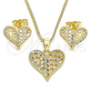 Juego de Arete y Dije de Adulto 10.156.0293 Oro Laminado, Pulido, Tono Dorado