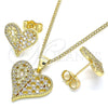 Juego de Arete y Dije de Adulto 10.156.0293 Oro Laminado, Pulido, Tono Dorado