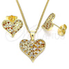 Juego de Arete y Dije de Adulto 10.156.0293.1 Oro Laminado, Pulido, Tono Dorado