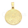 Dije Religioso 05.32.0076 Oro Laminado, Diseño de Oracion, Pulido, Tono Dorado