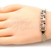 Pulsera Elegante 03.380.0019.08 Oro Laminado, Diseño de Elefante, con Negro Cristal, Pulido, Tres Tonos (05 MM Thickness, 8 Inches Length)