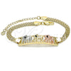 Pulsera Elegante 03.380.0019.08 Oro Laminado, Diseño de Elefante, con Negro Cristal, Pulido, Tres Tonos (05 MM Thickness, 8 Inches Length)