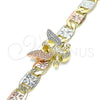 Pulsera Elegante 03.380.0030.08 Oro Laminado, Diseño de Águila, Pulido, Tres Tonos (05 MM Thickness, 8 Inches Length)