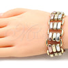 Pulsera Elegante 03.331.0099.08 Oro Laminado, Mate, Tres Tonos (23 MM Thickness, 8 Inches Length)