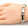 Pulsera Elegante 03.331.0101.08 Oro Laminado, Mate, Tres Tonos (12 MM Thickness, 8 Inches Length)