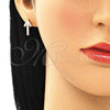 Arete Dormilona 02.210.0446 Oro Laminado, con Blanca Zirconia Cubica, Pulido, Tono Dorado