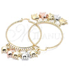 Argolla Grande 02.380.0041.50 Oro Laminado, Diseño de Elefante, Diamantado, Tres Tonos