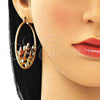 Argolla Grande 02.380.0047.50 Oro Laminado, Diseño de Delfín, con Blanca Cristal, Diamantado, Tres Tonos