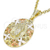 Dije Religioso 05.380.0080 Oro Laminado, Diseño de Guadalupe y Mariposa, Pulido, Tres Tonos