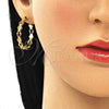 Arete Dormilona 02.341.0061 Oro Laminado, Diseño de Mano de Dios, con Blanca Micro Pave, Pulido, Tono Dorado
