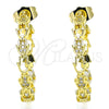 Arete Dormilona 02.341.0061 Oro Laminado, Diseño de Mano de Dios, con Blanca Micro Pave, Pulido, Tono Dorado