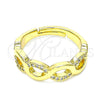 Anillo Multi Piedra 01.341.0013 Oro Laminado, Diseño de Infinito, con Blanca Micro Pave, Pulido, Tono Dorado (One size fits all)