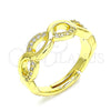 Anillo Multi Piedra 01.341.0013 Oro Laminado, Diseño de Infinito, con Blanca Micro Pave, Pulido, Tono Dorado (One size fits all)