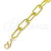 Pulsera Básica 03.341.0122.08 Oro Laminado, Diseño de Paperclip, Pulido, Tono Dorado (08 MM Thickness, 8 Inches Length)