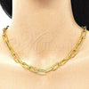 Gargantilla Basica 04.341.0081.18 Oro Laminado, Diseño de Paperclip, Pulido, Tono Dorado (08 MM Thickness, 18 Inches Length)
