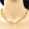 Gargantilla Basica 04.341.0081.18 Oro Laminado, Diseño de Paperclip, Pulido, Tono Dorado (08 MM Thickness, 18 Inches Length)