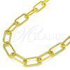 Gargantilla Basica 04.341.0081.18 Oro Laminado, Diseño de Paperclip, Pulido, Tono Dorado (08 MM Thickness, 18 Inches Length)