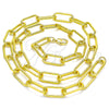 Gargantilla Basica 04.341.0081.18 Oro Laminado, Diseño de Paperclip, Pulido, Tono Dorado (08 MM Thickness, 18 Inches Length)