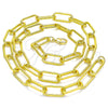 Gargantilla Basica 04.341.0081.18 Oro Laminado, Diseño de Paperclip, Pulido, Tono Dorado (08 MM Thickness, 18 Inches Length)