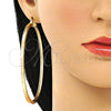 Argolla Extra Grande 02.170.0389.80 Oro Laminado, Diseño de Hueco, Diamantado, Tono Dorado