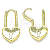 Argolla Huggie 02.362.0001.10 Oro Laminado, Diseño de Candado y Corazón, Pulido, Tono Dorado