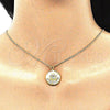 Collares con Dije 04.362.0005.20 Oro Laminado, Diseño de Ojo Griego, con Blanca Zirconia Cubica, Pulido, Tono Dorado (02 MM Thickness, 20 Inches Length)