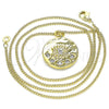 Collares con Dije 04.362.0005.20 Oro Laminado, Diseño de Ojo Griego, con Blanca Zirconia Cubica, Pulido, Tono Dorado (02 MM Thickness, 20 Inches Length)