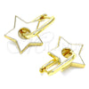 Argolla Huggie 02.362.0003.12 Oro Laminado, Diseño de Estrella, Esmaltado Blanco, Tono Dorado