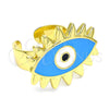 Anillo Elegante 01.313.0007 Oro Laminado, Diseño de Ojo Griego, Esmaltado Azul, Tono Dorado (One size fits all)