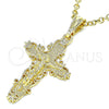 Dije Religioso 05.351.0161 Oro Laminado, Diseño de Crucifijo, Pulido, Tono Dorado