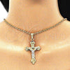 Dije Religioso 05.351.0164 Oro Laminado, Diseño de Crucifijo, Pulido, Tres Tonos