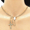 Rosario Fino 09.213.0024.24 Oro Laminado, Diseño de Guadalupe y Crucifijo, Pulido, Tono Dorado
