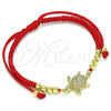 Pulsera Bolo Ajustable 03.299.0091.11 Oro Laminado, Diseño de Tortuga y Bola, con Blanca Micro Pave, Pulido, Tono Dorado (03 MM Thickness, 11 Inches Length)