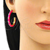 Arete Dormilona 02.362.0005.2 Oro Laminado, Diseño de Estrella, con Blanca Zirconia Cubica, Esmaltado Rosado Oscuro, Tono Dorado