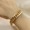Pulsera Básica 03.331.0122.08 Oro Laminado, Pulido, Tono Dorado (15 MM Thickness, 8 Inches Length)