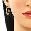 Arete Dormilona 02.163.0142 Oro Laminado, Diseño de Cubana, Pulido, Tono Dorado
