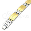 Pulsera Solida 03.114.0360.09 Acero Inoxidable, Pulido, Dos Tonos (12 MM Thickness, 9 Inches Length)