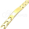 Pulsera Solida 03.114.0374.09 Acero Inoxidable, Pulido, Tono Dorado (10 MM Thickness, 9 Inches Length)