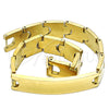 Pulsera Solida 03.114.0374.09 Acero Inoxidable, Pulido, Tono Dorado (10 MM Thickness, 9 Inches Length)