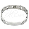 Pulsera Solida 03.114.0381.2.08 Acero Inoxidable, Pulido, Tono Plateado (12 MM Thickness, 8 Inches Length)