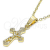 Dije Religioso 05.242.0002 Oro Laminado, Diseño de Crucifijo, Pulido, Tono Dorado