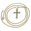 Collares con Dije 04.242.0104.20 Oro Laminado, Diseño de Cruz, Pulido, Tono Dorado (02 MM Thickness, 20 Inches Length)