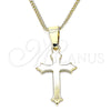 Collares con Dije 04.242.0104.20 Oro Laminado, Diseño de Cruz, Pulido, Tono Dorado (02 MM Thickness, 20 Inches Length)
